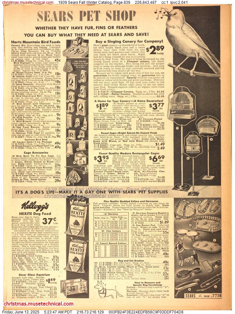 1939 Sears Fall Winter Catalog, Page 839