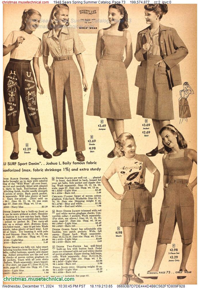 1948 Sears Spring Summer Catalog, Page 73