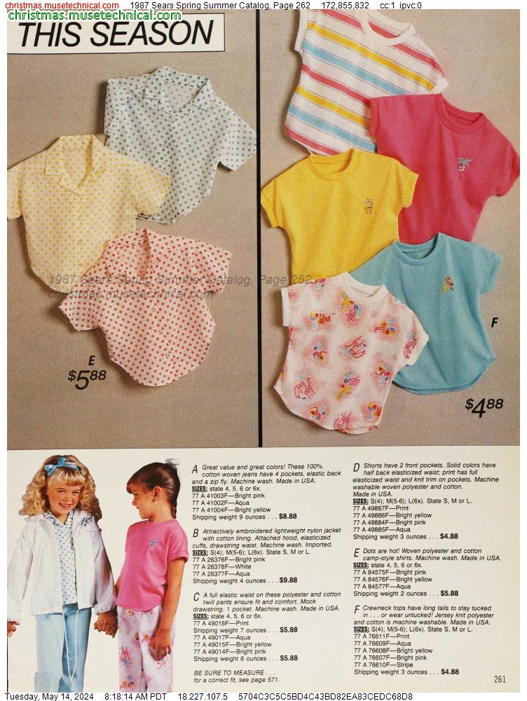 1987 Sears Spring Summer Catalog, Page 262