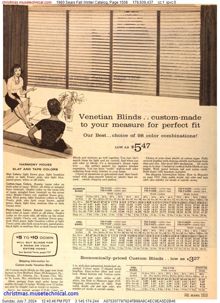 1960 Sears Fall Winter Catalog, Page 1508