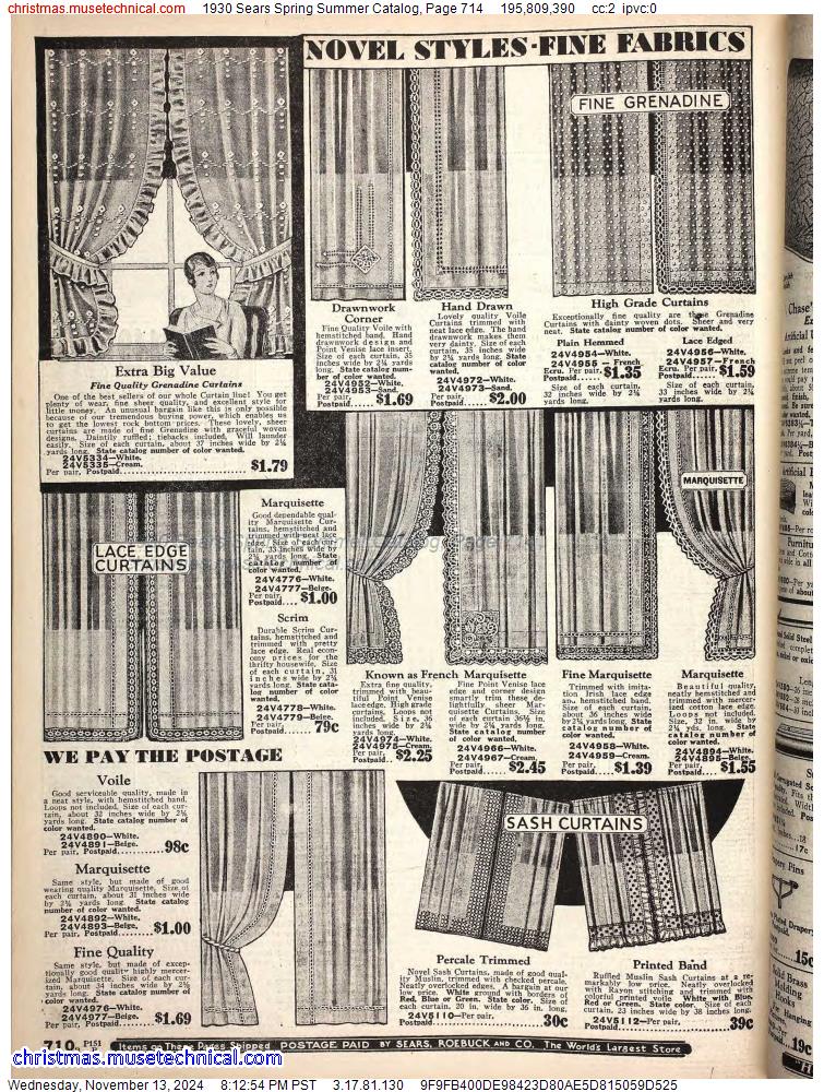 1930 Sears Spring Summer Catalog, Page 714