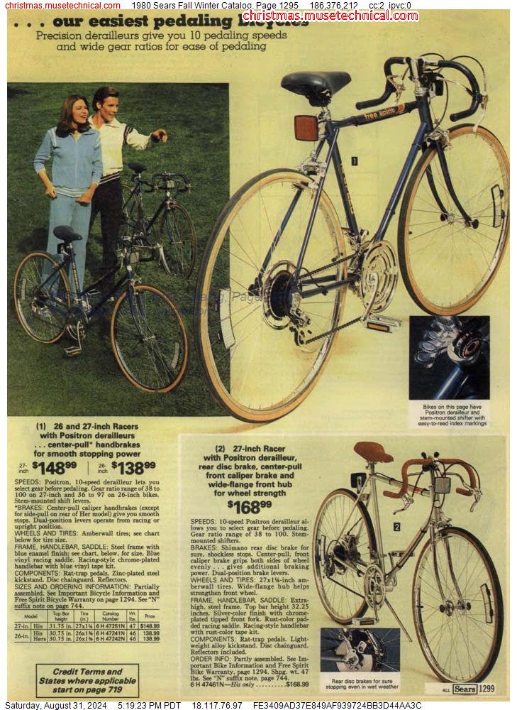 1980 Sears Fall Winter Catalog, Page 1295