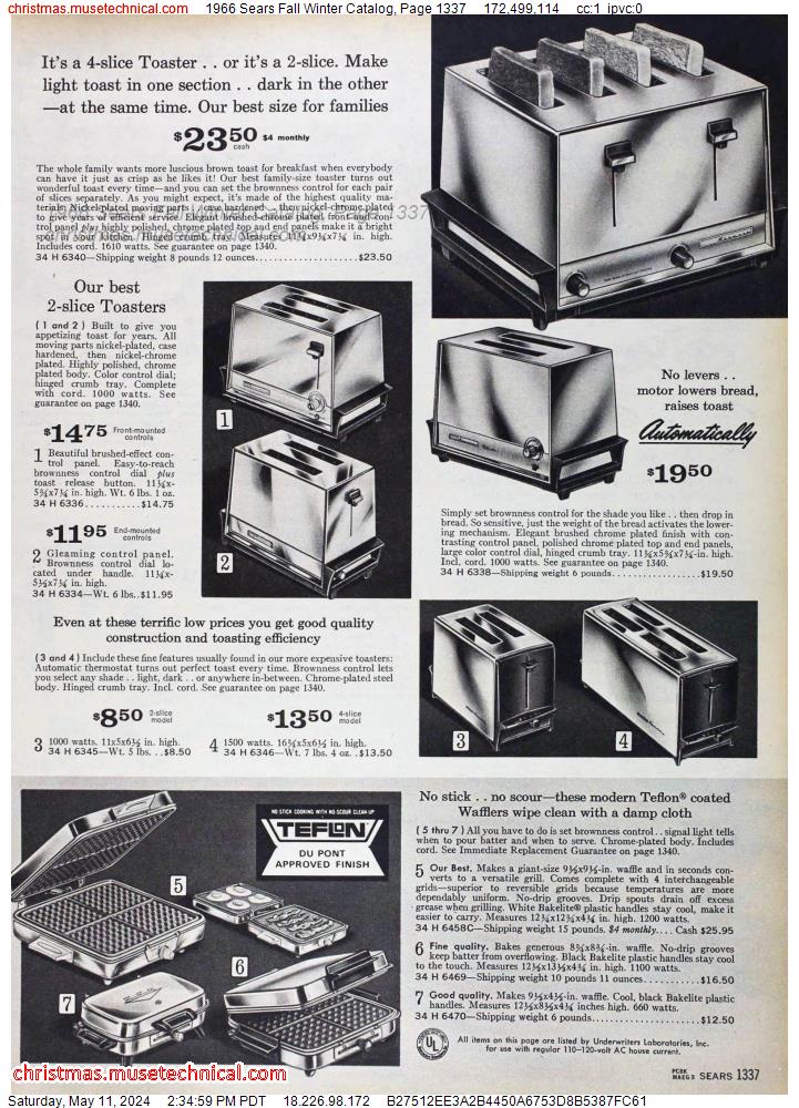 1966 Sears Fall Winter Catalog, Page 1337