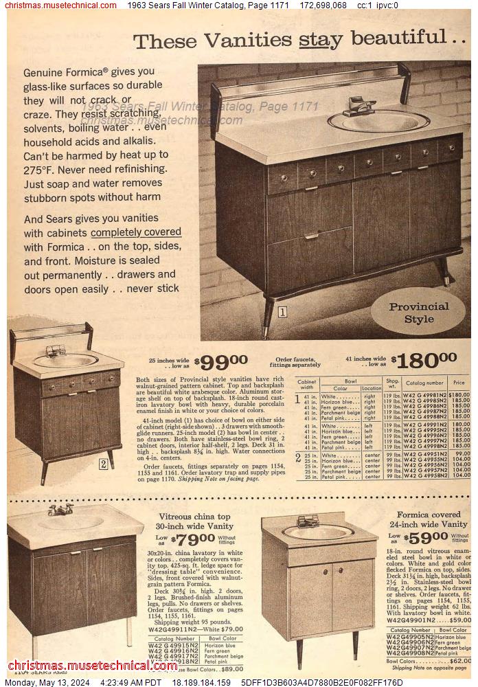 1963 Sears Fall Winter Catalog, Page 1171