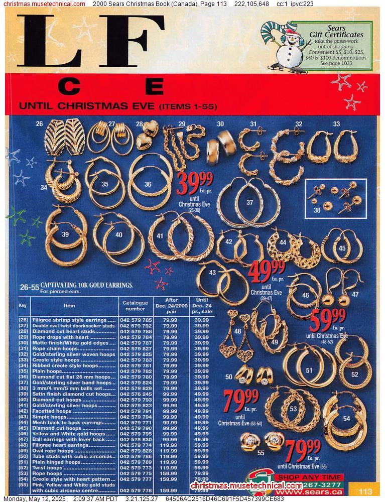 2000 Sears Christmas Book (Canada), Page 113