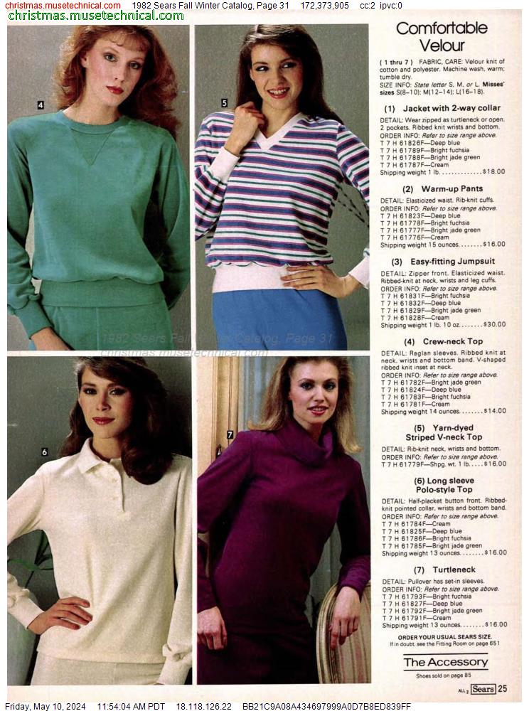 1982 Sears Fall Winter Catalog, Page 31