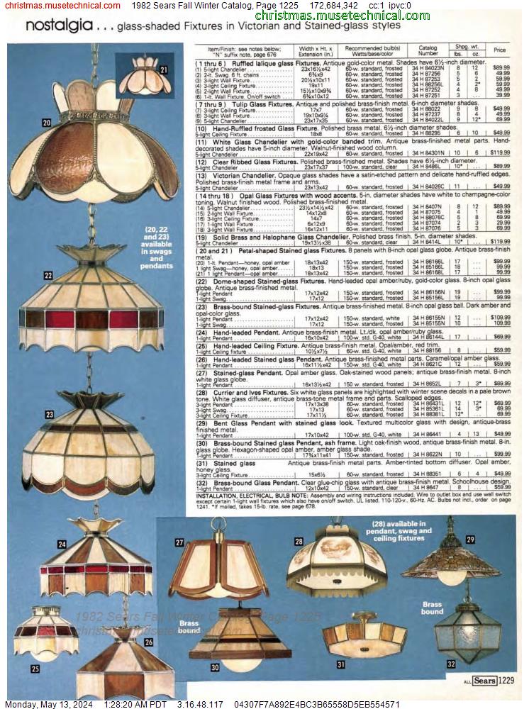 1982 Sears Fall Winter Catalog, Page 1225