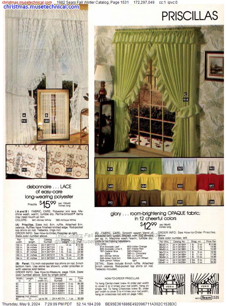 1982 Sears Fall Winter Catalog, Page 1531