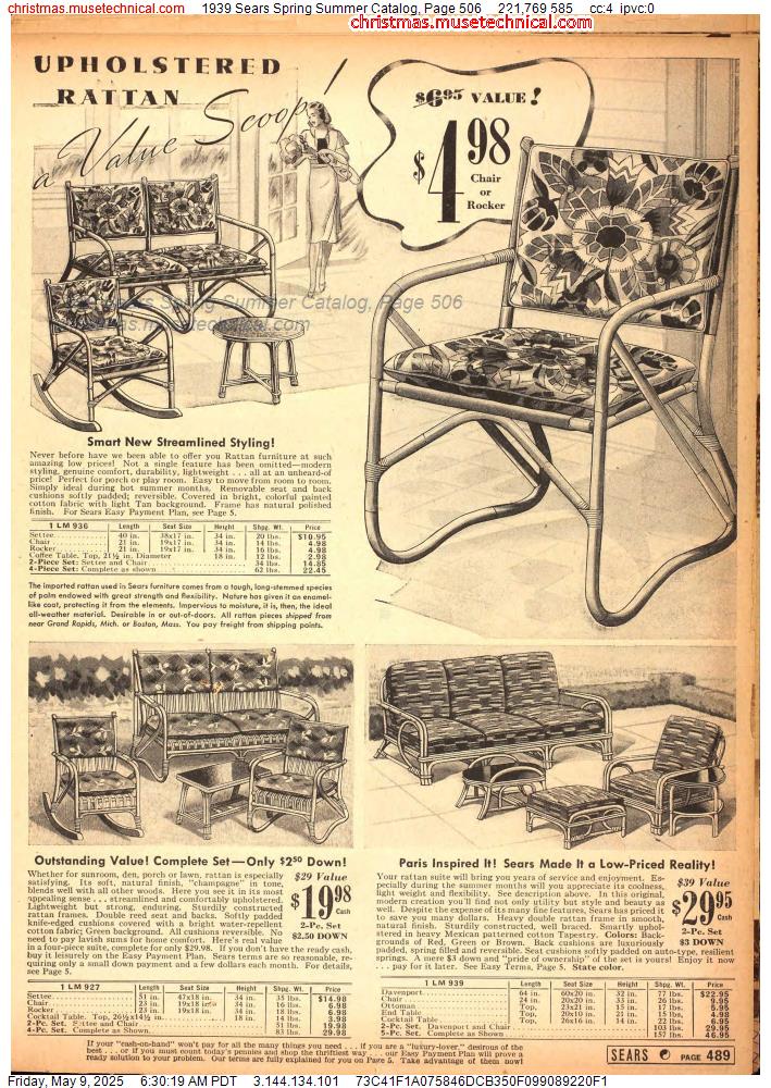 1939 Sears Spring Summer Catalog, Page 506