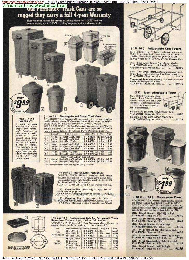 1977 Sears Spring Summer Catalog, Page 1100