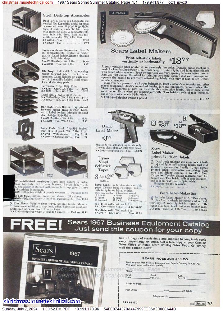 1967 Sears Spring Summer Catalog, Page 751
