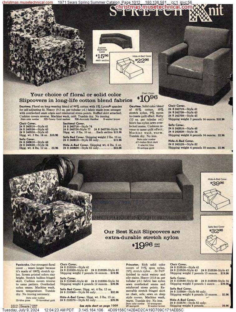 1971 Sears Spring Summer Catalog, Page 1012