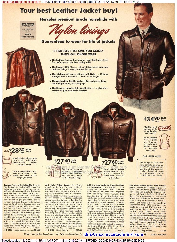 1951 Sears Fall Winter Catalog, Page 505