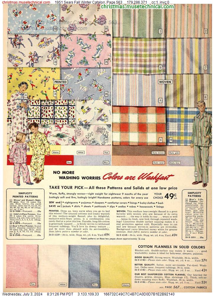 1951 Sears Fall Winter Catalog, Page 563