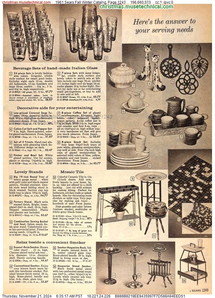 1961 Sears Fall Winter Catalog, Page 1243