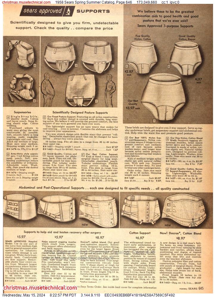 1958 Sears Spring Summer Catalog, Page 646