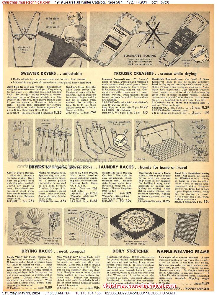 1949 Sears Fall Winter Catalog, Page 587