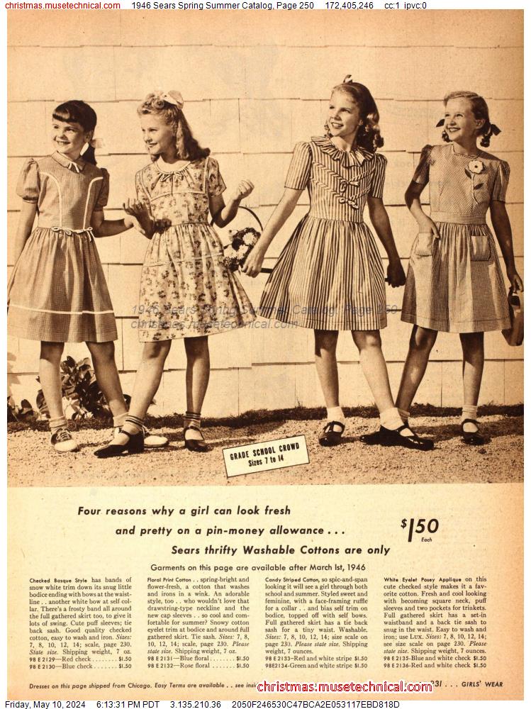 1946 Sears Spring Summer Catalog, Page 250