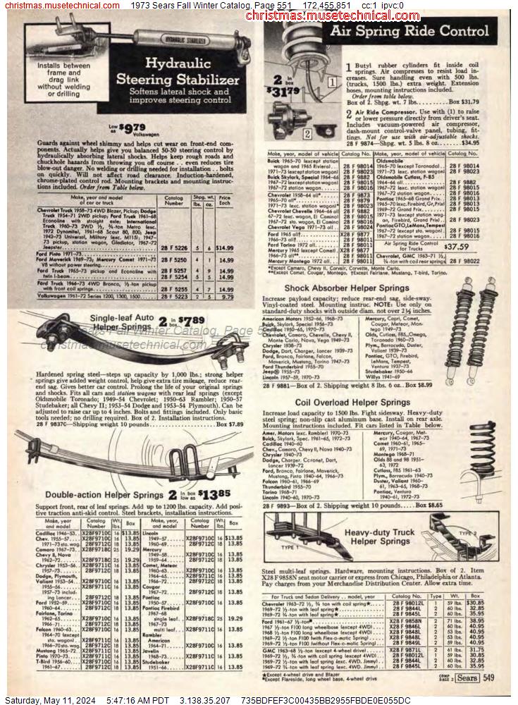 1973 Sears Fall Winter Catalog, Page 551