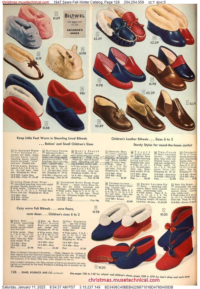 1947 Sears Fall Winter Catalog, Page 128