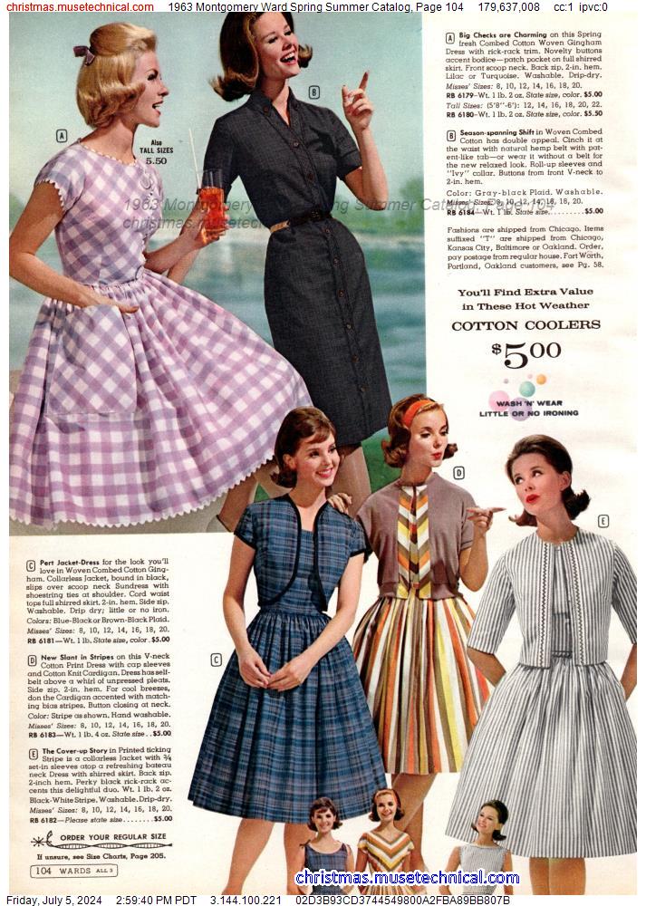 1963 Montgomery Ward Spring Summer Catalog, Page 104