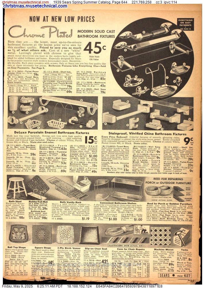 1939 Sears Spring Summer Catalog, Page 644