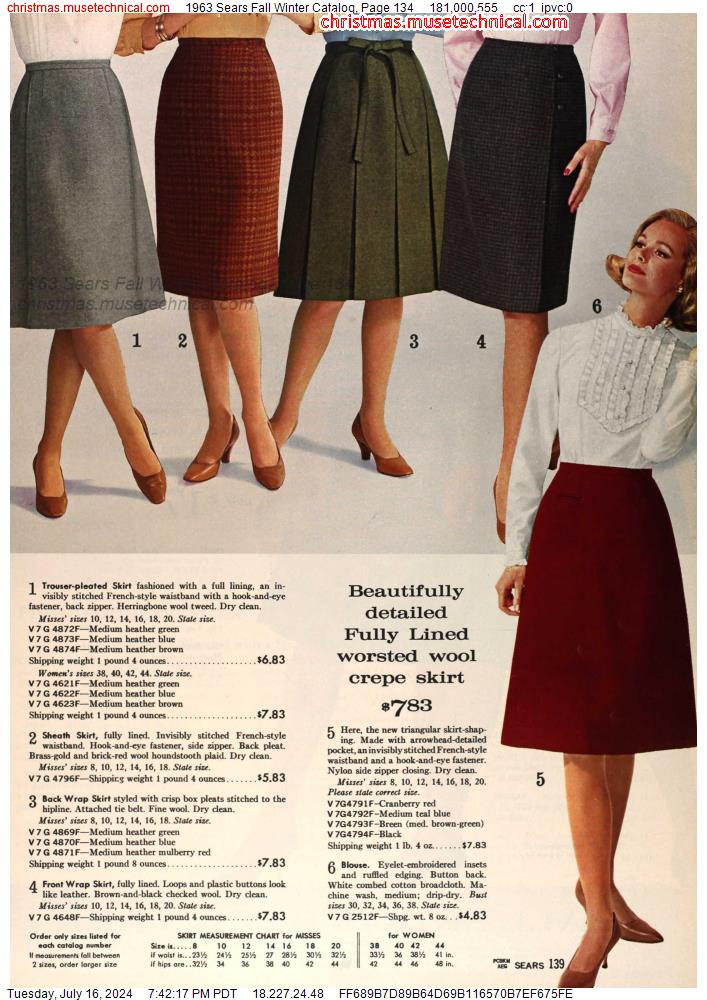 1963 Sears Fall Winter Catalog, Page 134