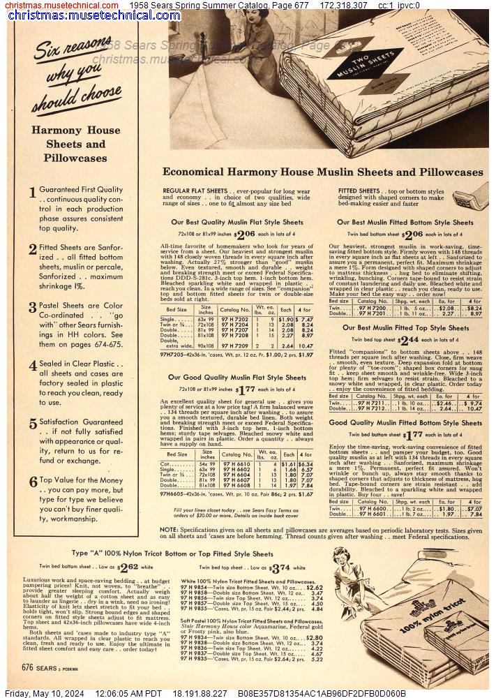 1958 Sears Spring Summer Catalog, Page 677