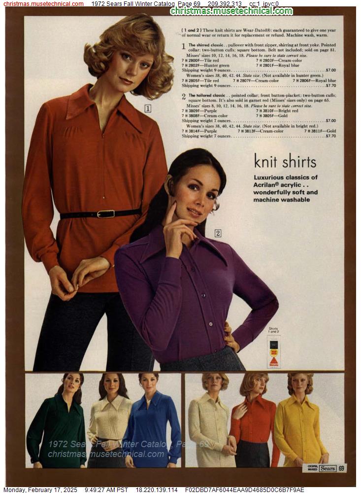 1972 Sears Fall Winter Catalog, Page 69