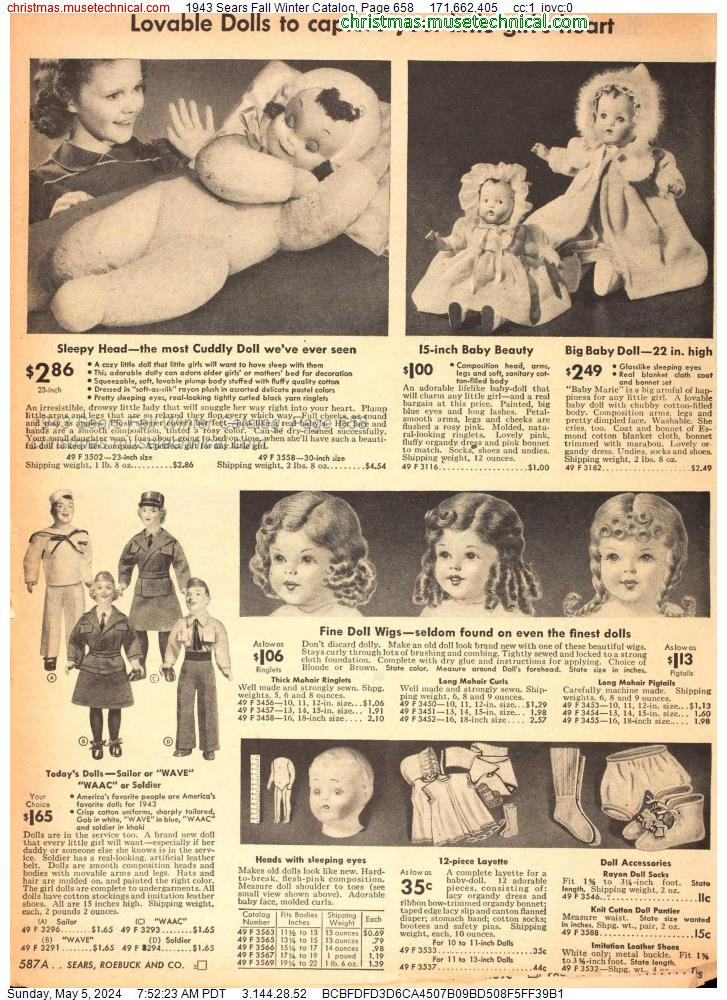 1943 Sears Fall Winter Catalog, Page 658