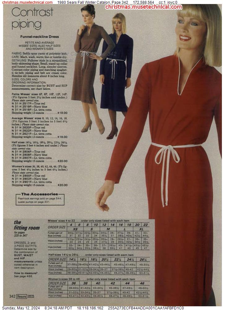 1980 Sears Fall Winter Catalog, Page 342