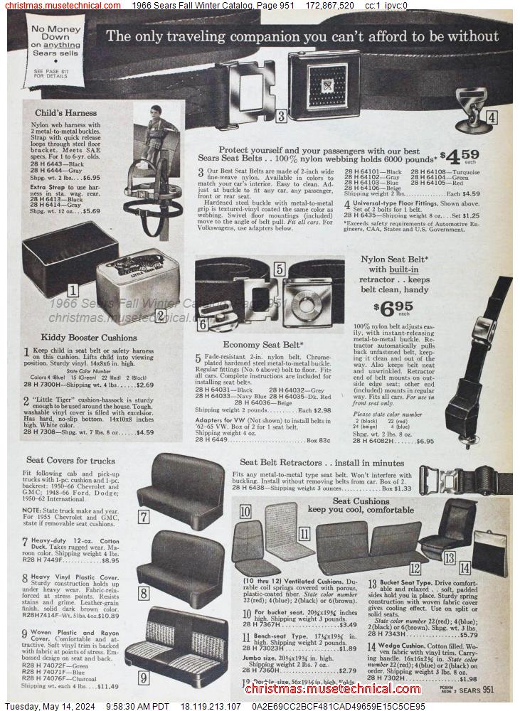 1966 Sears Fall Winter Catalog, Page 951