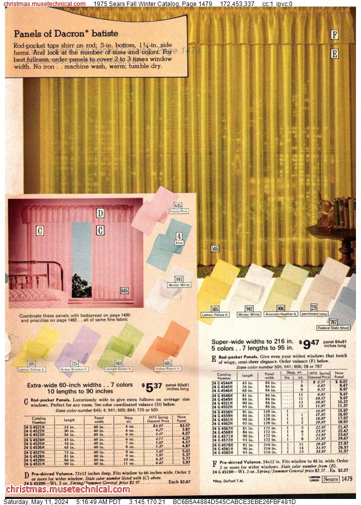 1975 Sears Fall Winter Catalog, Page 1479