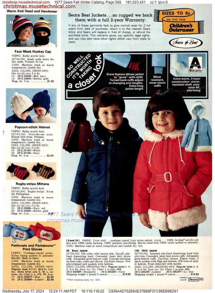 1977 Sears Fall Winter Catalog, Page 369