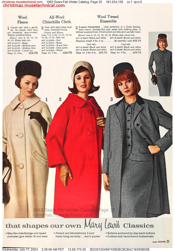 1963 Sears Fall Winter Catalog, Page 35
