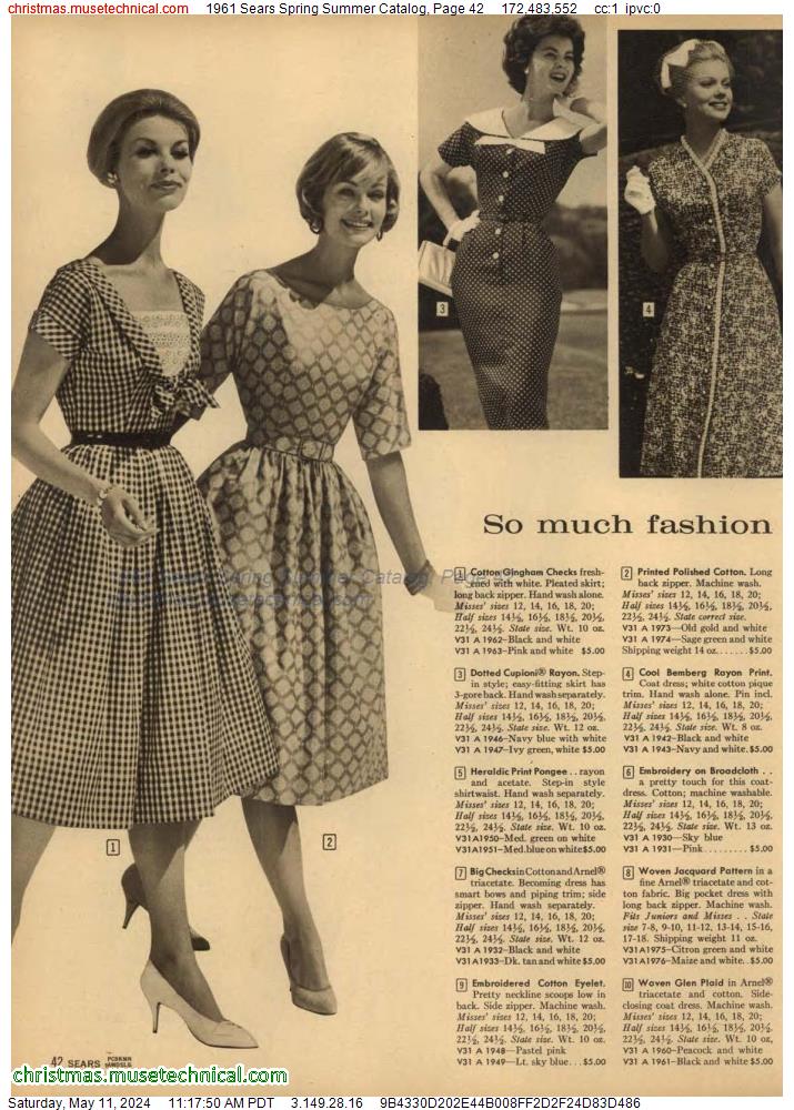 1961 Sears Spring Summer Catalog, Page 42