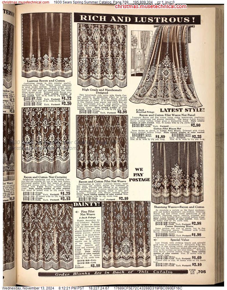 1930 Sears Spring Summer Catalog, Page 709