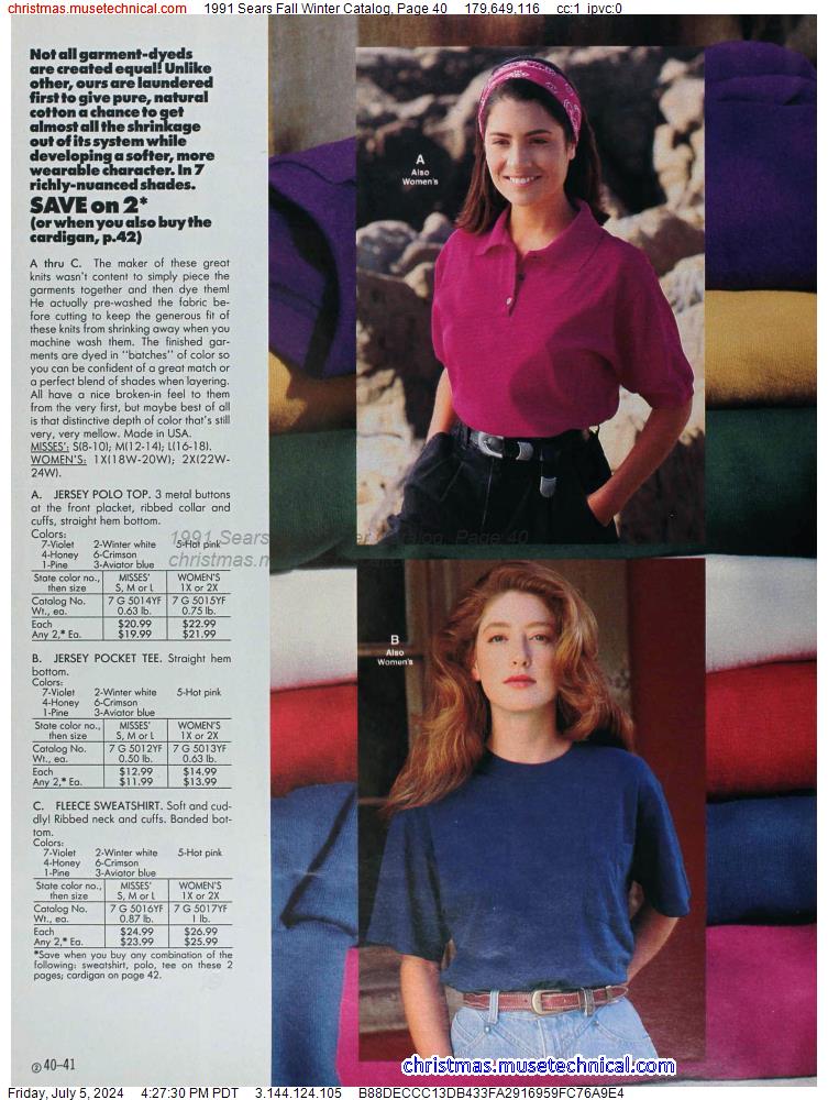 1991 Sears Fall Winter Catalog, Page 40