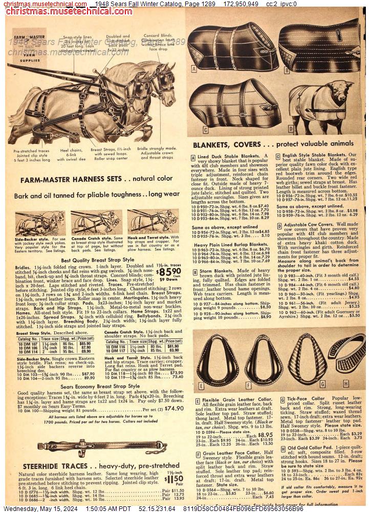 1948 Sears Fall Winter Catalog, Page 1289