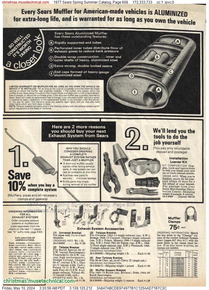 1977 Sears Spring Summer Catalog, Page 608