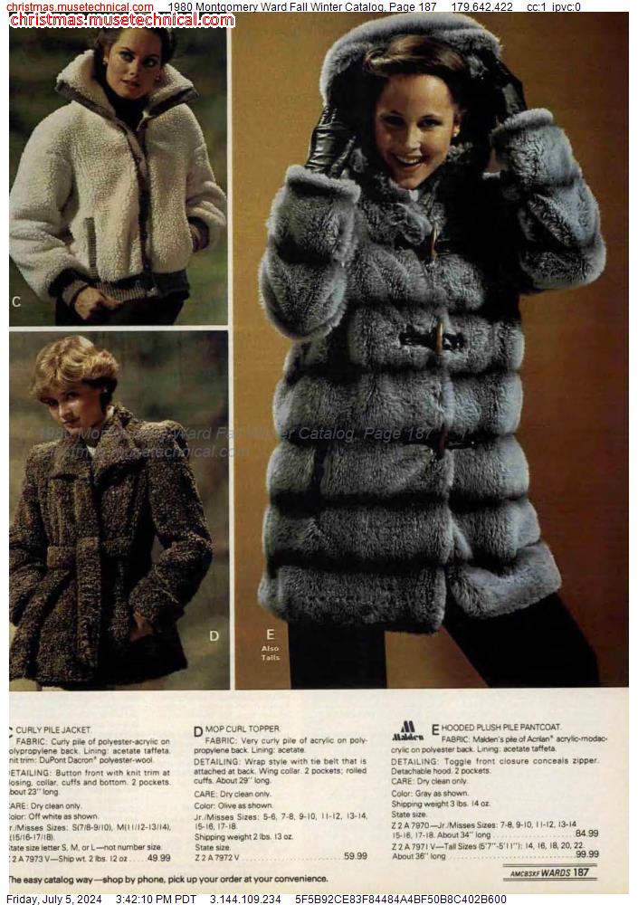 1980 Montgomery Ward Fall Winter Catalog, Page 187