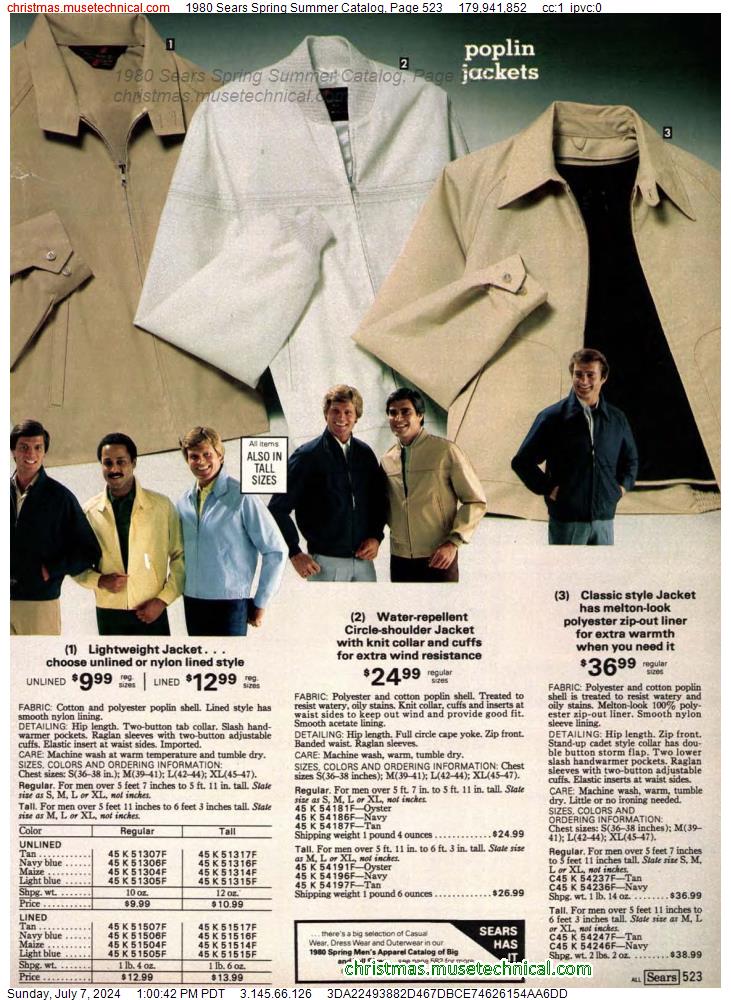 1980 Sears Spring Summer Catalog, Page 523