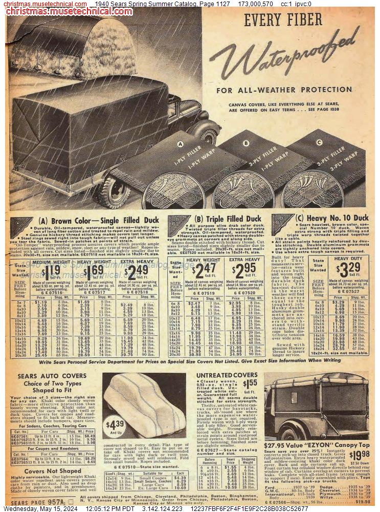 1940 Sears Spring Summer Catalog, Page 1127