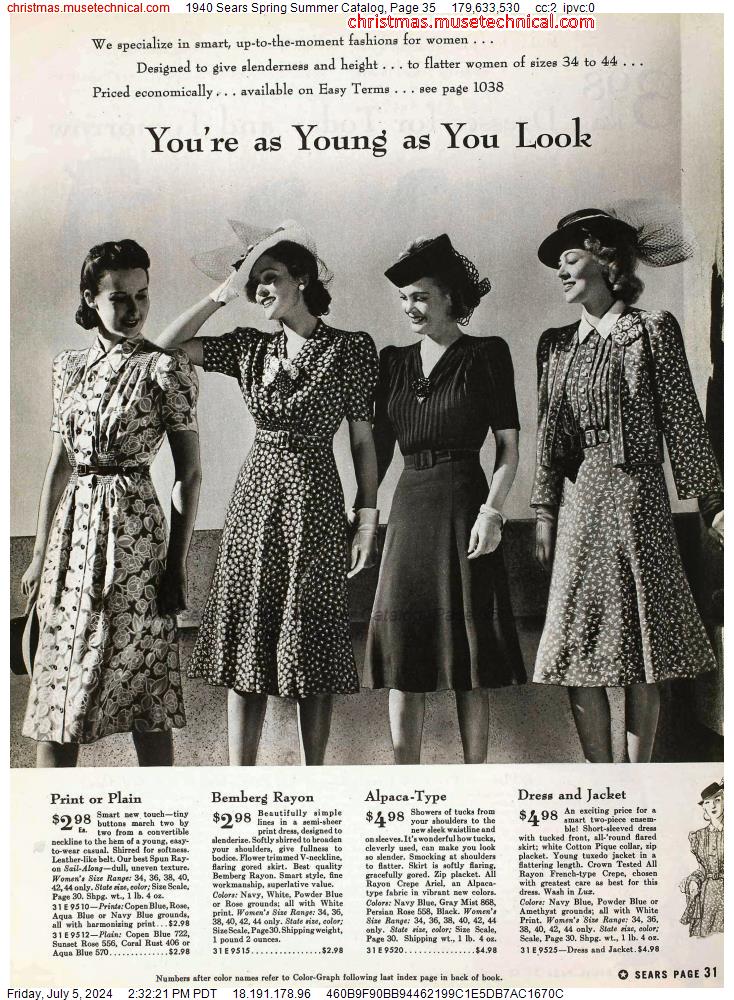 1940 Sears Spring Summer Catalog, Page 35