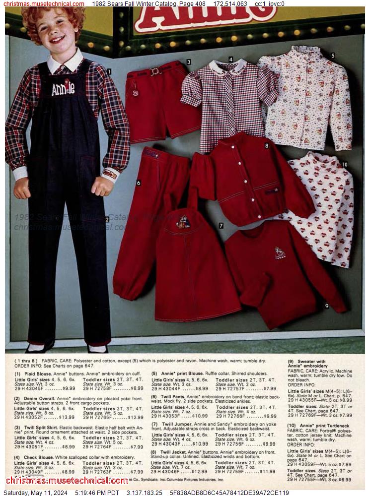 1982 Sears Fall Winter Catalog, Page 408
