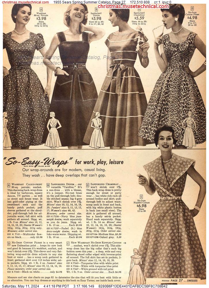 1955 Sears Spring Summer Catalog, Page 27