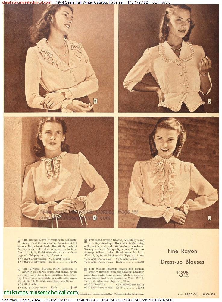 1944 Sears Fall Winter Catalog, Page 99
