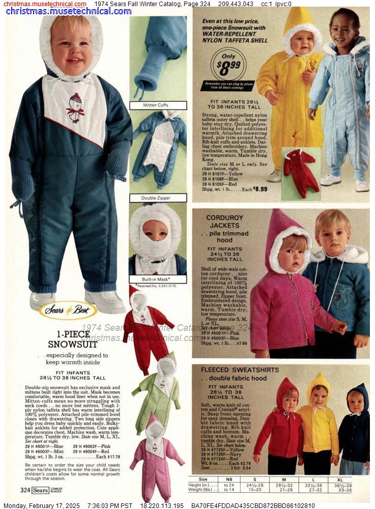 1974 Sears Fall Winter Catalog, Page 324