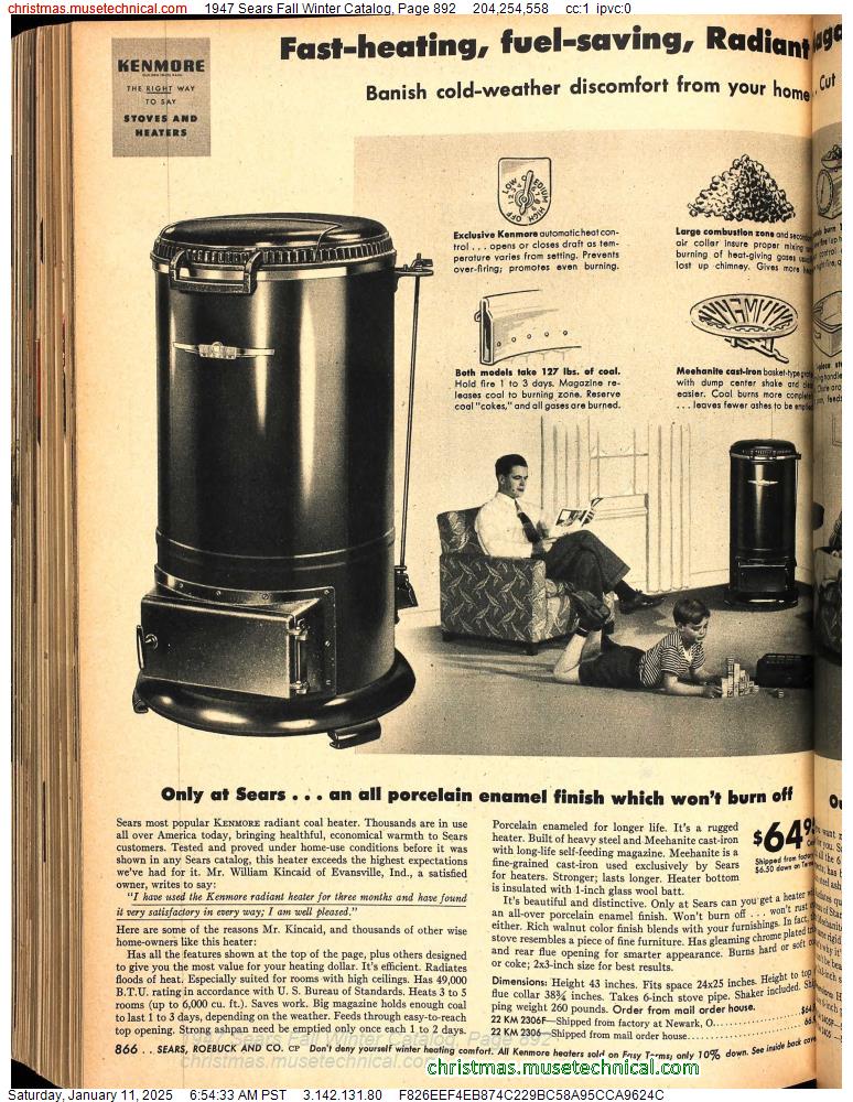 1947 Sears Fall Winter Catalog, Page 892