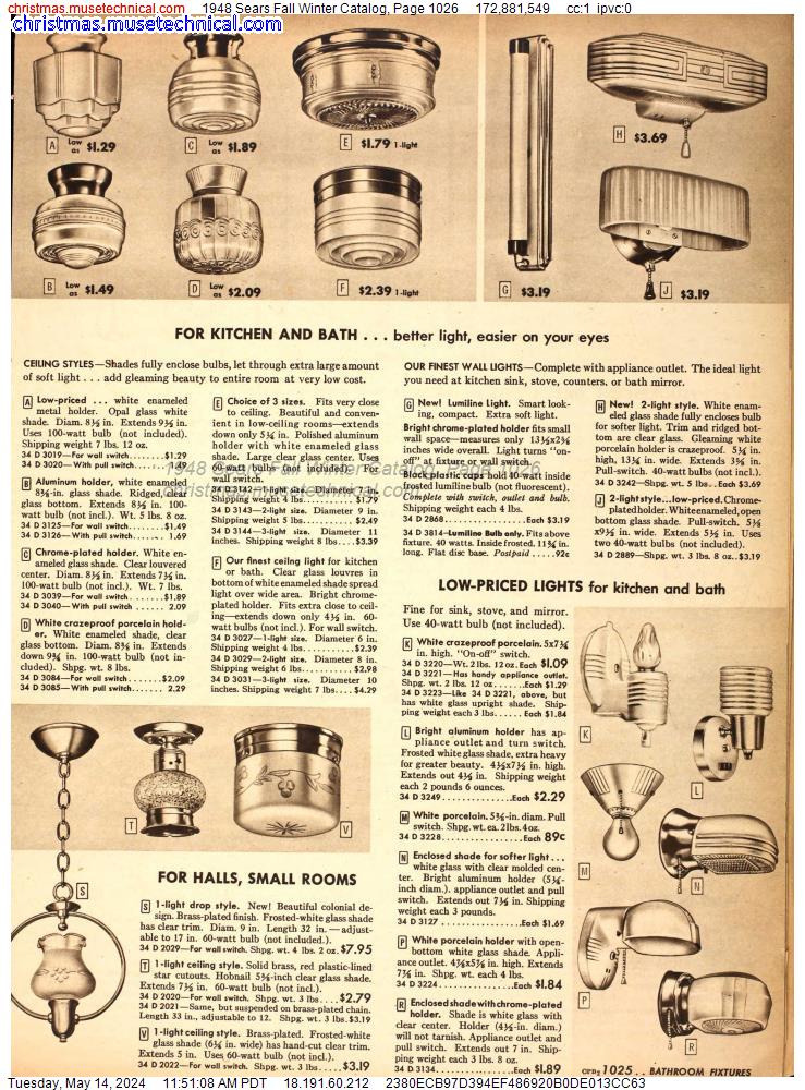 1948 Sears Fall Winter Catalog, Page 1026
